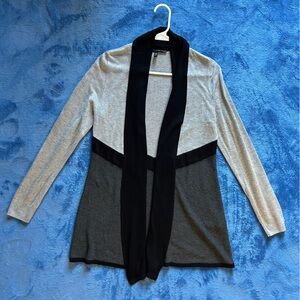 White House Black Market Black and Gray Cardigan